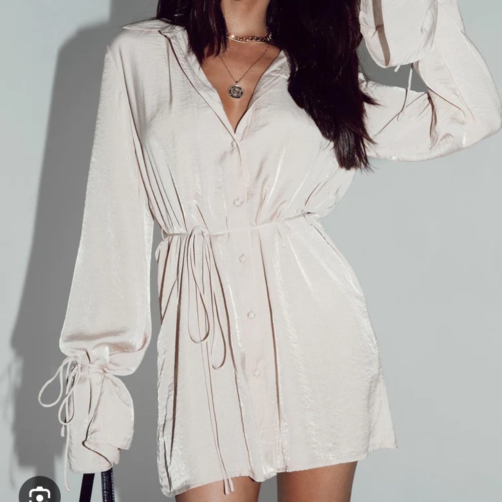 princess polly forbidden mini dress beige brand new with tags